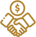 sponsorship icon of handshake with money symbol