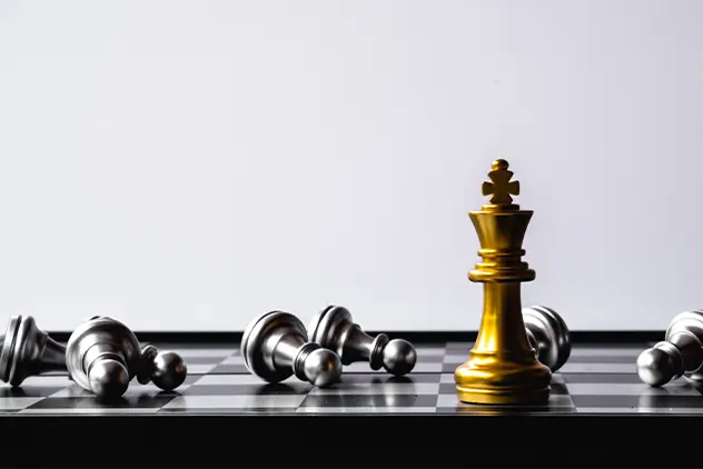 winning chess piece on board