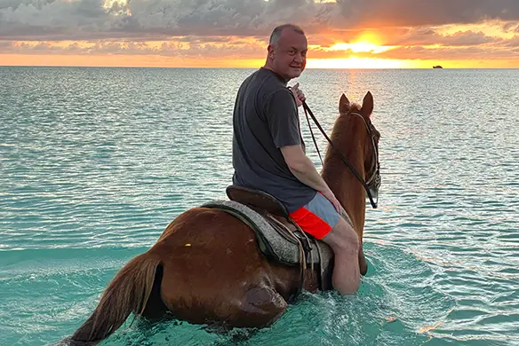 jeff snell horseback riding in water
