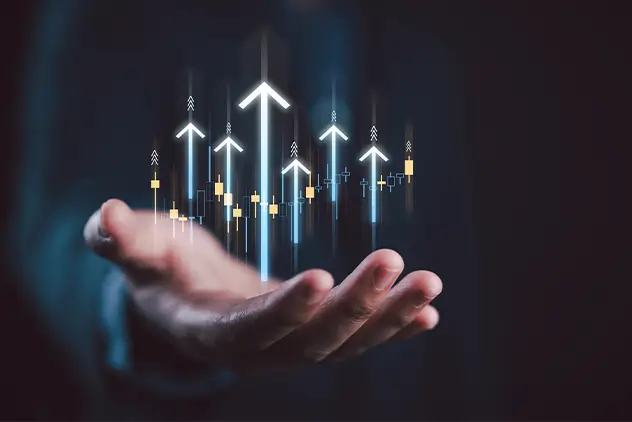 arrows suggesting upward deal activity
