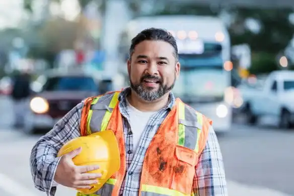 utility worker on a city street